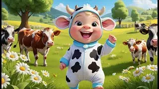 Happy Cow Moo Moo Groove | Fun Farm Song for Kids | Silly Animal Rhyme