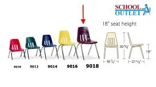 Virco 9018 School Chair: Perfect for 5th Grade to University Classrooms!