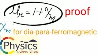 magnetic susceptibility relation with relative permeability & it's value for dia-para-ferro magnetic