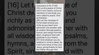 Let the peace of Christ rule! Colossians 3:15-17