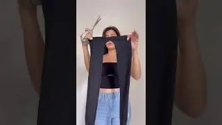 DIY TOP in 5min ✂️ #pantyhosehack #diyfashion #easydiy #croptopdiy #fashion #croptop #fashionhack