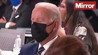 Joe Biden appears to fall asleep at COP26