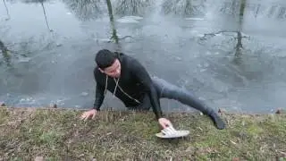 YouTuber Patjemoss zakt door het ijs als challenge van de kijkers!