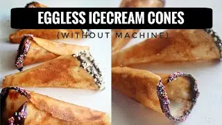 Eggless Homemade IceCream Cones Without Machine | Live No Cut Video
