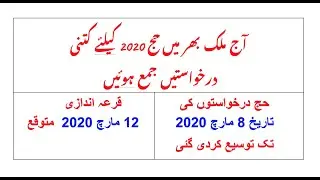 Hajj Applications 10th Day Report حج درخواستوں کا 10 دن + Qurandazi Date 12 March 2020