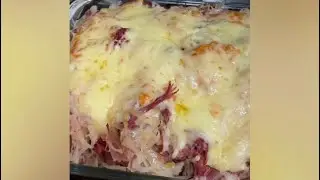 Pierogi Reuben Casserole plus homemade Russian dressing.