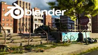 Creating an ABANDONED STREET SIDEWALK // Blender 4.5 - Kinda Tutorial #blender3d