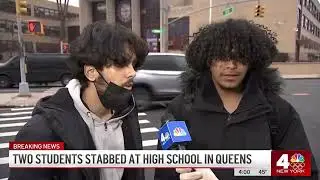 High school hallway brawl in Queens leaves two students with stab wounds | NBC New York