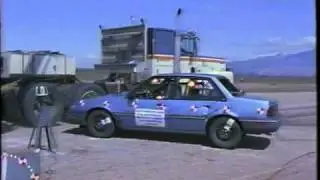 1999 Freightliner FLD Into 1992 Chevrolet Cavalier Oblique Frontal Crash Test