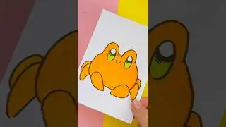 Hur man ritar en kawaii krabba steg f&ouml;r steg