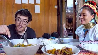 Kayan Fermented Pork + Dinner inside 30-Year Old Bamboo House! &lsquo;Long Neck&rsquo; People of Thailand
