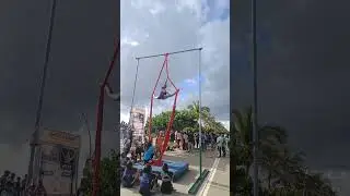 #aerial #acrobat #full #split #flexibility #show #event #beach #pondicherry