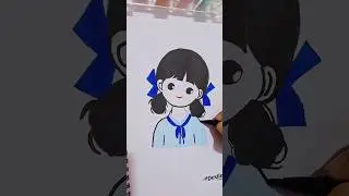 How to art cute girl Stikar || #shorts #art #drawing #foryou