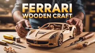MASTER Woodcarver Creates Stunning Wooden Ferrari Model #craft 