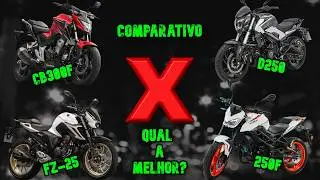 CB300F X FZ-25 X DOMINAR 250 X 250F | Qual a Melhor?