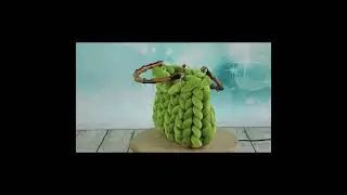 Gr&uuml;ne Grobstricktasche #handtasche #bag #chunkybag #damenmode #fashion #handbags #handmade #crochet