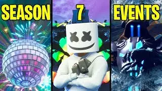 ALL SEASON 7 MAIN EVENTS FORTNITE BATTLE ROYALE SHOWCASE MARSHMELLO, ICE STORM ,DISCOBALL