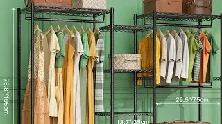 LEHOM G6 Wire Garment Rack Heavy Duty Clothes Rack Compact Large Size Armoire Storage Rack - Black