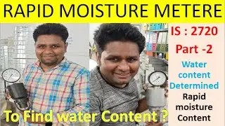 Water Content Determination - Rapid Moisture Meter Method | Soil Moisture Content Testing IS 2720-2P
