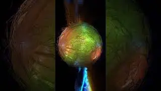 Worldwide Trending 4K VJ Loop | #shorts  space is filled with green streams of plasma from molten