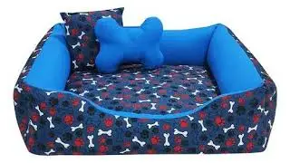 Review: Cama Ana Pet Ibitinga para Cachorro Porte M&eacute;dio 80x60 com brinquedos Cor Ossinho Azul