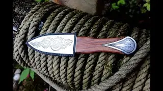 sgian dubh en cocobolo inclusions inox manche et &eacute;tui artisanal