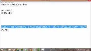 SQL query to spell the number