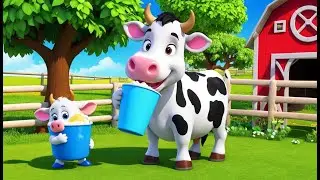Baby Cow Mix Milkshake Yum Yum Yum | Funny Farm Drink Kids Nursery Rhyme Animation