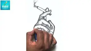 ✍️🚬A simple drawing of a hand with a cigarette #art #easy #drawing #viral  #sketch #handdrawing