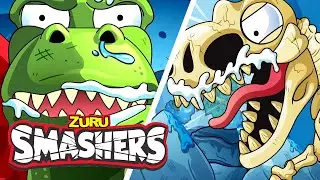 Ice-Raptor Wins! | SMASHERS Dino Ice Age Compilation! | SMASHERS! | Toys For Kids!