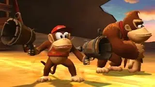 Donkey Kong Country Returns Co-op Walkthrough - World 6 - Cliff (All Collectibles)