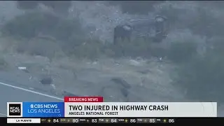Two injured in highway crash in Angeles National Forest