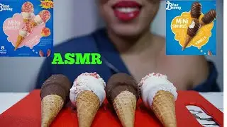 ASMR | Blue Bunny Strawberry Shortcake & Mini Swirls Vanilla *CRUNCHY EATING SOUNDS* NO TALKING