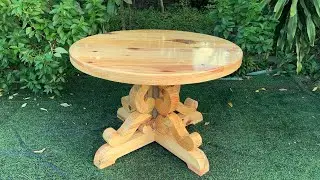 Amazing Curved Wood Crafts: Unique Rustic Outdoor Art Round Table