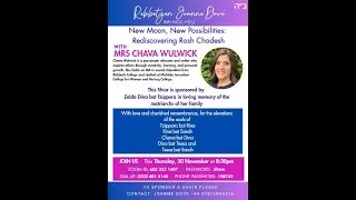 Inspired Thursday Mrs Chava Wulwick New Moon New Possibilities Rediscovering Rosh Chodesh