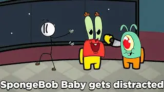 ( SpongeBob Baby gets distracted ) Among Us distraction dance animation