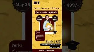 SSC/BANK (QUANT) Crash Course #ibtgurugram #crashcourse #bank #ssc #governmentexampreparation