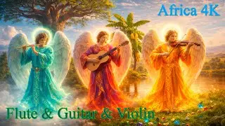 Soulful Instrumental Music with Flute & Guitar & Violin for Relaxation | African Nature in 4K