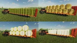 40&prime; Lizard Flatbed Autoloading Bale Trailer v1.0 FS22 AUTOLOADER TRAILER REVIEW FS22 4K PC 2023