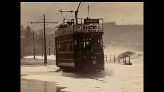 Scarborough Tram Sails Through The High Tide!