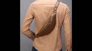 Vintage Brown Leather Men's Fanny Pack Coffee Waist Bag Chest Bag For Men