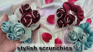 Handmade Flower Hairband Design | Sky Blue & Maroon Hair Accessories | Jurkan Work | VLEZA
