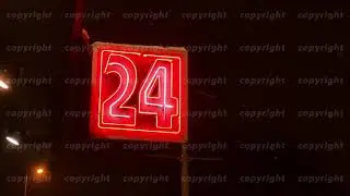 Neon sign of 24 hours shop