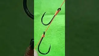 How to tie two hook on a fishing line #fishingline #fishingknot #fishinghook #tutorial #tips