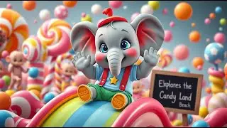 Elephant Explores the Candy 🍭 Land | Sweet Adventure Nursery Rhyme for Kids | Learning Song