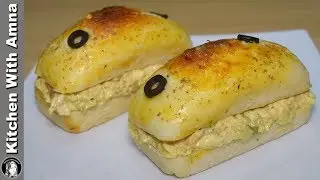 Chicken Bridge Roll Recipe Without Oven With Homemade Bread by Kitchen With Amna