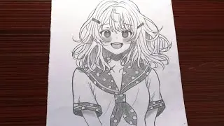How to draw anime girl | how to draw cute anime characters girl | easy anime drawing 