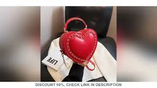 Women Purses And Handbag Fashion Red Love Heart Shape Shoulder Bag Women Chain Crossbody Bag Ladies
