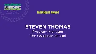 Steven Thomas, 2022-23 Excellence in Diversity, Equity and Inclusion Awards recipient
