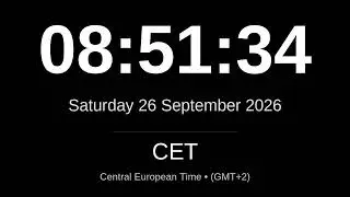 🕒 LIVE: CET Clock | Current Time in Central European Time (CET) - Berlin, Paris, Madrid, Rome
